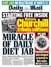 Daily Mail () Newspaper Front Page for 24 January 2015