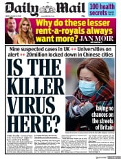 Daily Mail () Newspaper Front Page for 24 January 2020