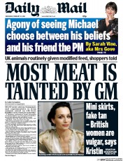 Daily Mail () Newspaper Front Page for 24 February 2016