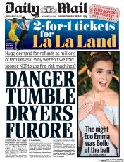 Daily Mail () Newspaper Front Page for 24 February 2017