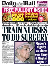 Daily Mail () Newspaper Front Page for 24 February 2020