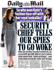 Daily Mail () Newspaper Front Page for 24 February 2022