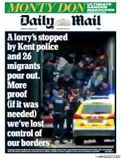 Daily Mail () Newspaper Front Page for 24 March 2016