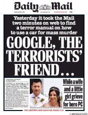 Daily Mail () Newspaper Front Page for 24 March 2017