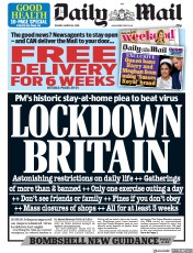 Daily Mail () Newspaper Front Page for 24 March 2020