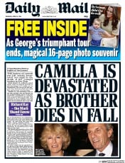 Daily Mail () Newspaper Front Page for 24 April 2014