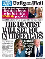 Daily Mail () Newspaper Front Page for 24 May 2021