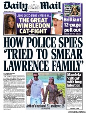 Daily Mail () Newspaper Front Page for 24 June 2013