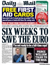 Daily Mail () Newspaper Front Page for 24 September 2011