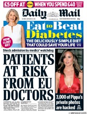 Daily Mail () Newspaper Front Page for 24 September 2016