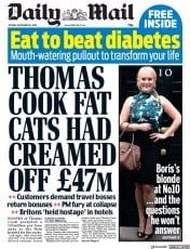 Daily Mail () Newspaper Front Page for 24 September 2019