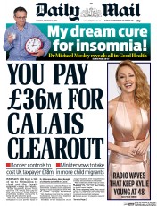 Daily Mail () Newspaper Front Page for 25 October 2016
