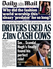 Daily Mail () Newspaper Front Page for 25 October 2017