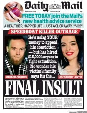 Daily Mail () Newspaper Front Page for 25 January 2019