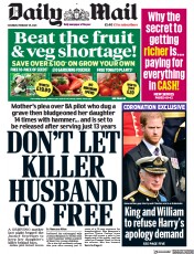 Daily Mail () Newspaper Front Page for 25 February 2023