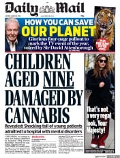 Daily Mail () Newspaper Front Page for 25 March 2019
