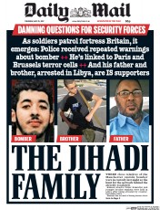 Daily Mail () Newspaper Front Page for 25 May 2017