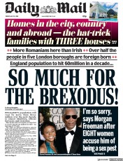 Daily Mail () Newspaper Front Page for 25 May 2018