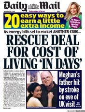 Daily Mail () Newspaper Front Page for 25 May 2022