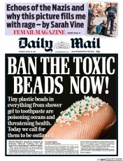 Daily Mail () Newspaper Front Page for 25 August 2016