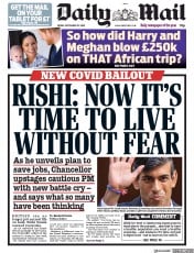 Daily Mail () Newspaper Front Page for 25 September 2020
