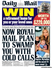 Daily Mail () Newspaper Front Page for 26 October 2013