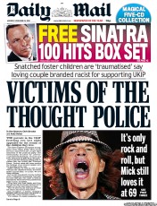 Daily Mail () Newspaper Front Page for 26 November 2012