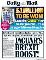 Daily Mail () Newspaper Front Page for 26 November 2016