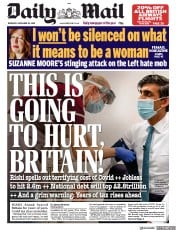 Daily Mail () Newspaper Front Page for 26 November 2020