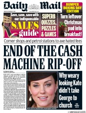Daily Mail () Newspaper Front Page for 26 December 2014