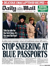 Daily Mail () Newspaper Front Page for 26 December 2017