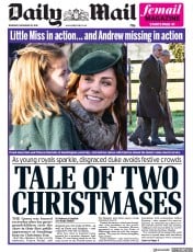 Daily Mail () Newspaper Front Page for 26 December 2019