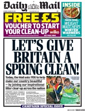 Daily Mail () Newspaper Front Page for 26 January 2019