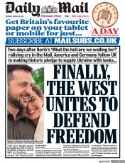 Daily Mail () Newspaper Front Page for 26 January 2023