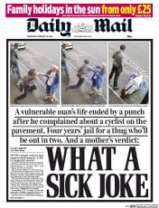 Daily Mail () Newspaper Front Page for 26 February 2014