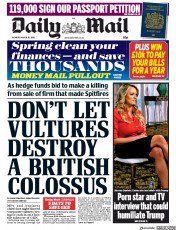 Daily Mail () Newspaper Front Page for 26 March 2018