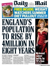 Daily Mail () Newspaper Front Page for 26 May 2016