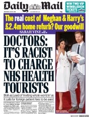 Daily Mail () Newspaper Front Page for 26 June 2019
