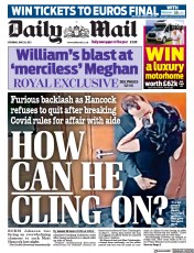 Daily Mail () Newspaper Front Page for 26 June 2021