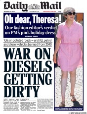 Daily Mail () Newspaper Front Page for 26 July 2017
