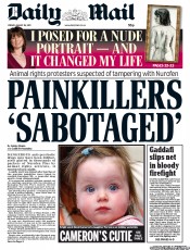 Daily Mail () Newspaper Front Page for 26 August 2011