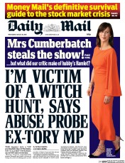 Daily Mail () Newspaper Front Page for 26 August 2015