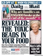 Daily Mail () Newspaper Front Page for 26 August 2016