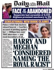 Daily Mail () Newspaper Front Page for 26 August 2021