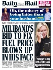 Daily Mail () Newspaper Front Page for 26 September 2013