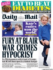 Daily Mail () Newspaper Front Page for 26 September 2016