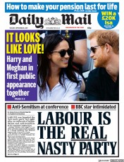 Daily Mail () Newspaper Front Page for 26 September 2017