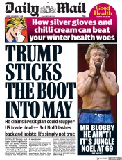 Daily Mail () Newspaper Front Page for 27 November 2018