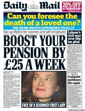 Daily Mail () Newspaper Front Page for 27 January 2014