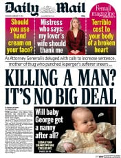 Daily Mail () Newspaper Front Page for 27 February 2014